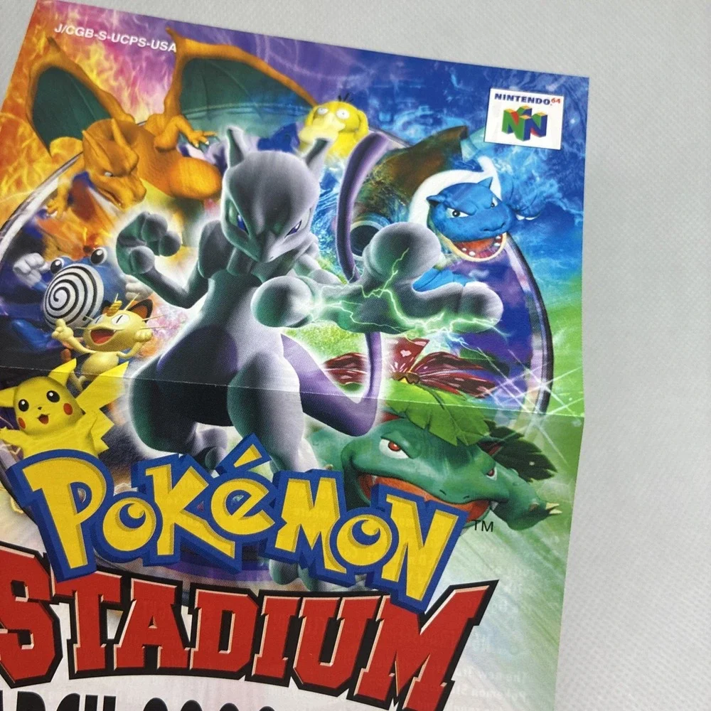 Pokemon Stadium N64 Red Blue Yellow Nintendo Gameboy Insert March 2000 Poster